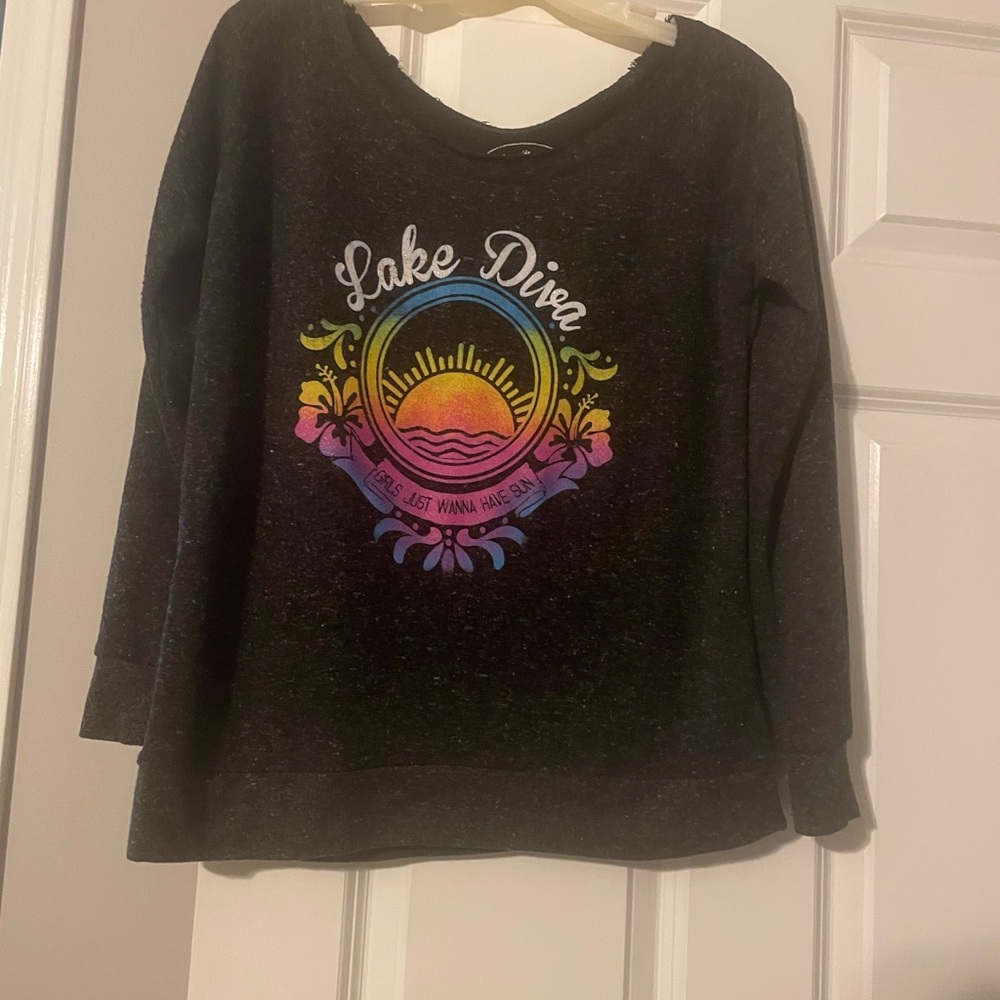 Lightweight dark gray sweatshirt “ Lake Diva” small